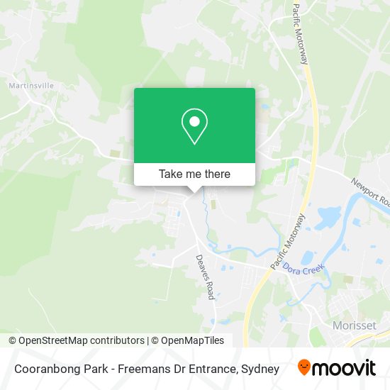 Cooranbong Park - Freemans Dr Entrance map