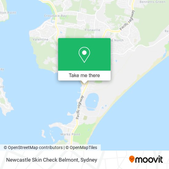 Newcastle Skin Check Belmont map