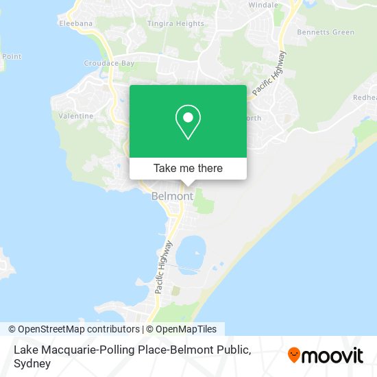 Mapa Lake Macquarie-Polling Place-Belmont Public