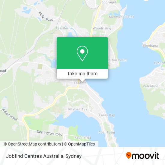 Mapa Jobfind Centres Australia