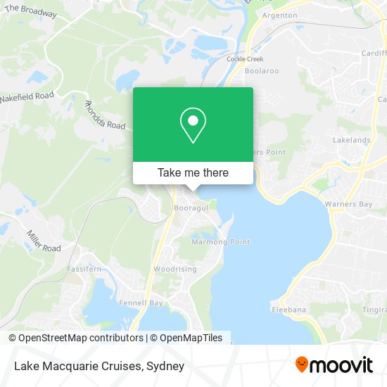 Lake Macquarie Cruises map