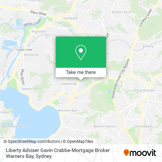 Liberty Adviser Gavin Crabbe-Mortgage Broker Warners Bay map