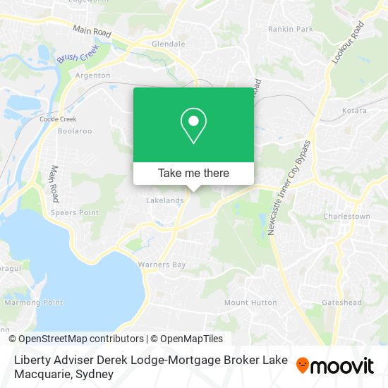 Liberty Adviser Derek Lodge-Mortgage Broker Lake Macquarie map