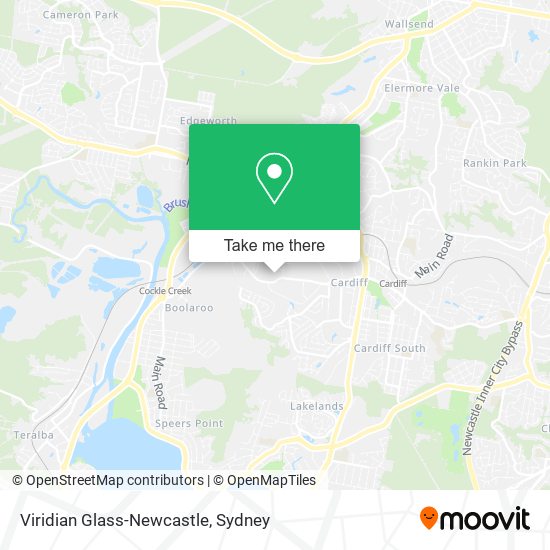 Viridian Glass-Newcastle map