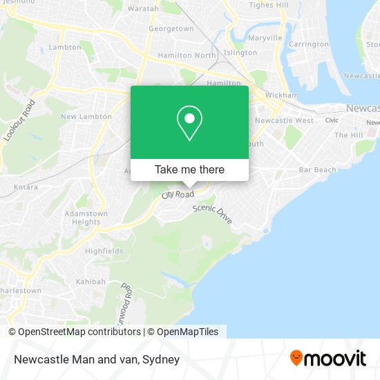 Mapa Newcastle Man and van