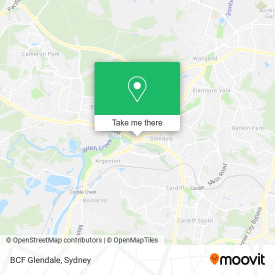 How to get to BCF Glendale in Glendale (NSW) by Bus or Train?