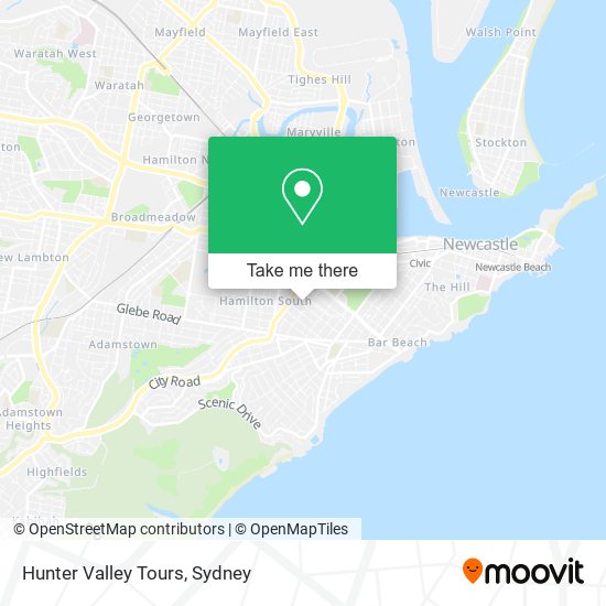 Hunter Valley Tours map