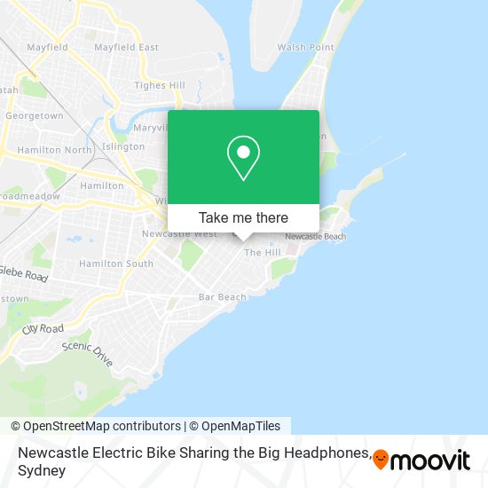 Newcastle Electric Bike Sharing the Big Headphones map