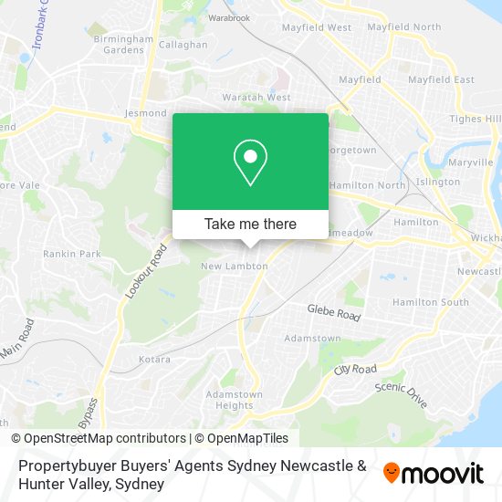Mapa Propertybuyer Buyers' Agents Sydney Newcastle & Hunter Valley