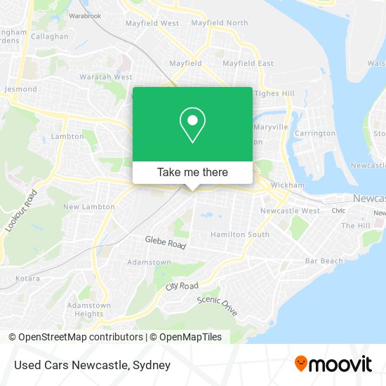 Used Cars Newcastle map
