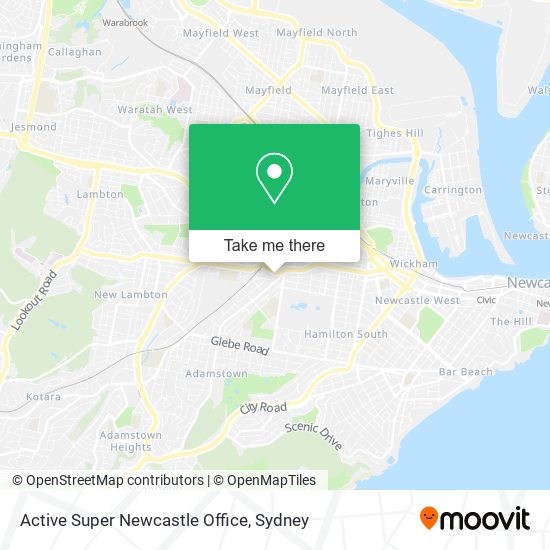 Active Super Newcastle Office map