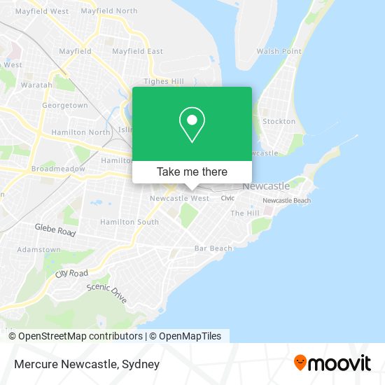 Mercure Newcastle map