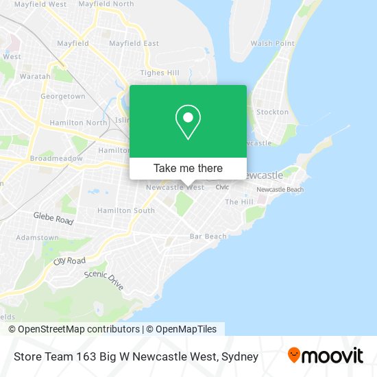 Store Team 163 Big W Newcastle West map