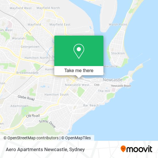 Aero Apartments Newcastle map