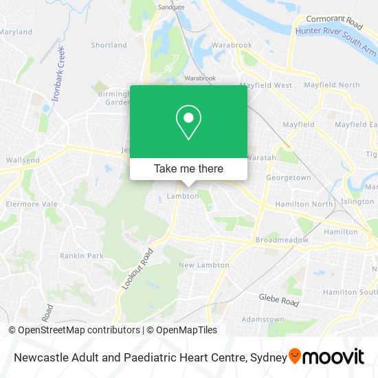 Mapa Newcastle Adult and Paediatric Heart Centre