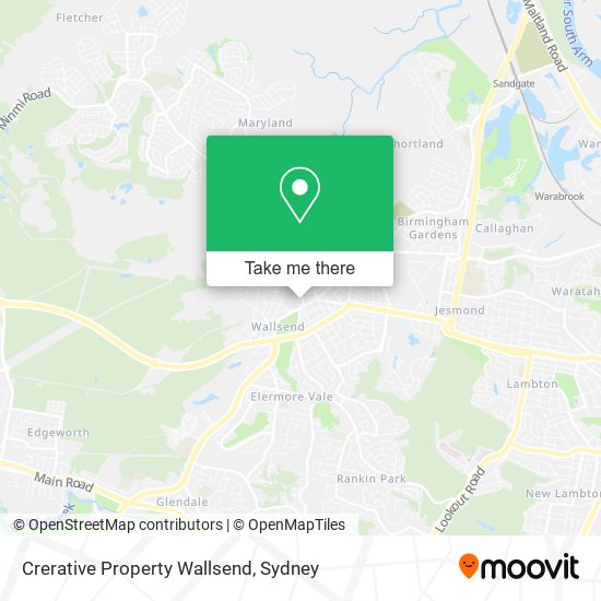 Mapa Crerative Property Wallsend