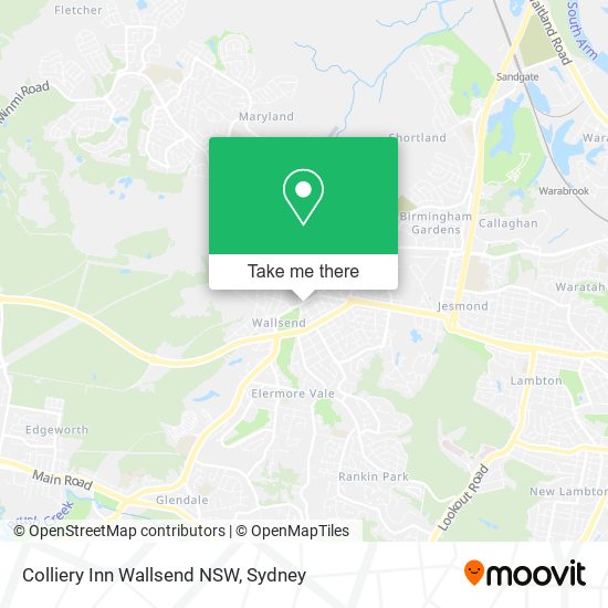 Colliery Inn Wallsend NSW map