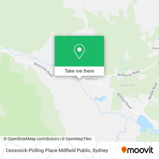 Mapa Cessnock-Polling Place-Millfield Public