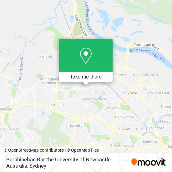 Mapa Barahineban Bar the University of Newcastle Australia