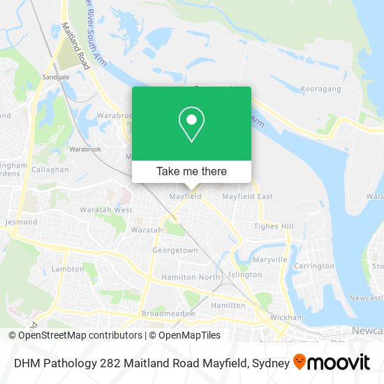 Mapa DHM Pathology 282 Maitland Road Mayfield
