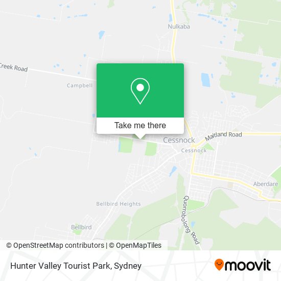 Hunter Valley Tourist Park map