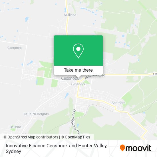 Innovative Finance Cessnock and Hunter Valley map