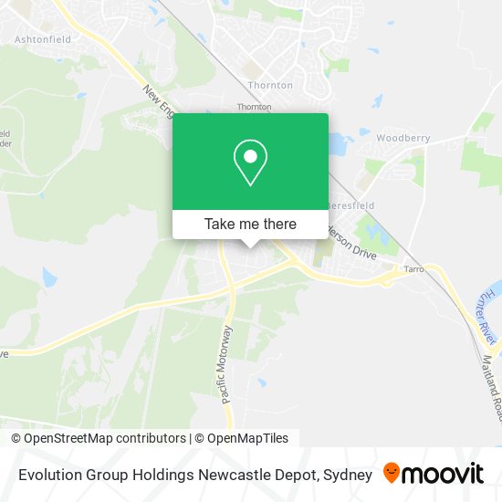 Evolution Group Holdings Newcastle Depot map
