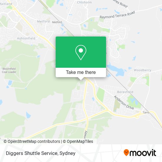 Diggers Shuttle Service map