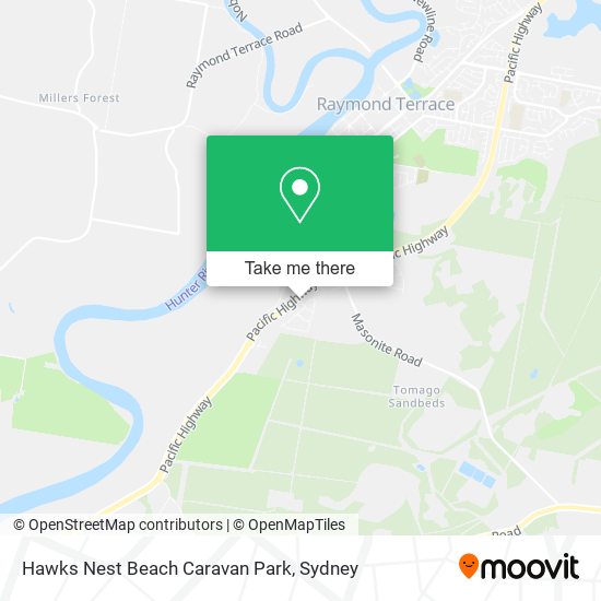 Hawks Nest Beach Caravan Park map