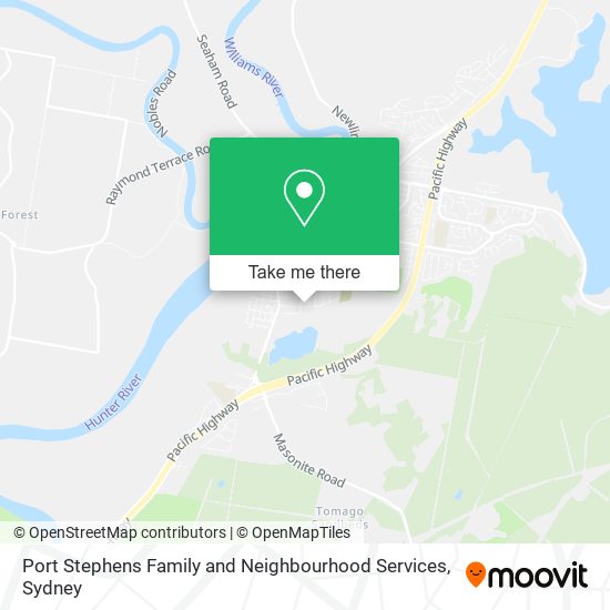 Port Stephens Family and Neighbourhood Services map