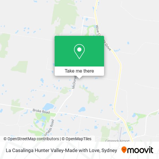 La Casalinga Hunter Valley-Made with Love map