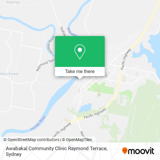 Mapa Awabakal Community Clinic Raymond Terrace