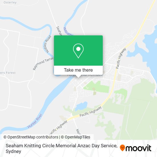 Seaham Knitting Circle Memorial Anzac Day Service map