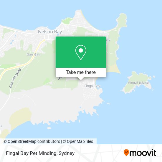Mapa Fingal Bay Pet Minding