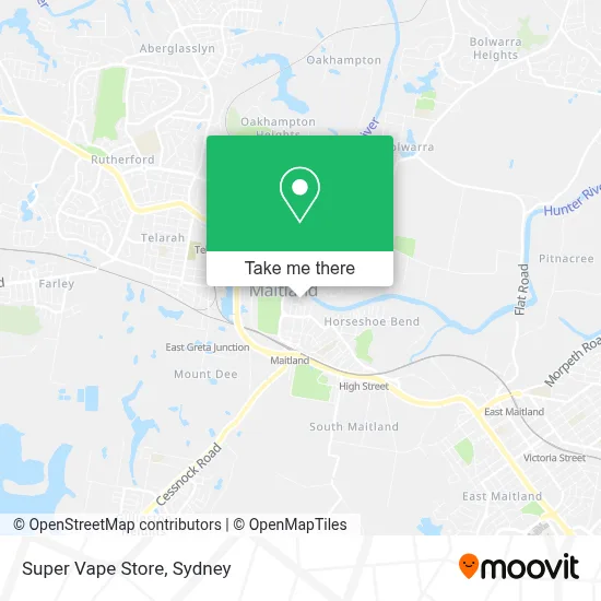 How to Get to Super Vape Store in Maitland (NSW) by Bus or Train?