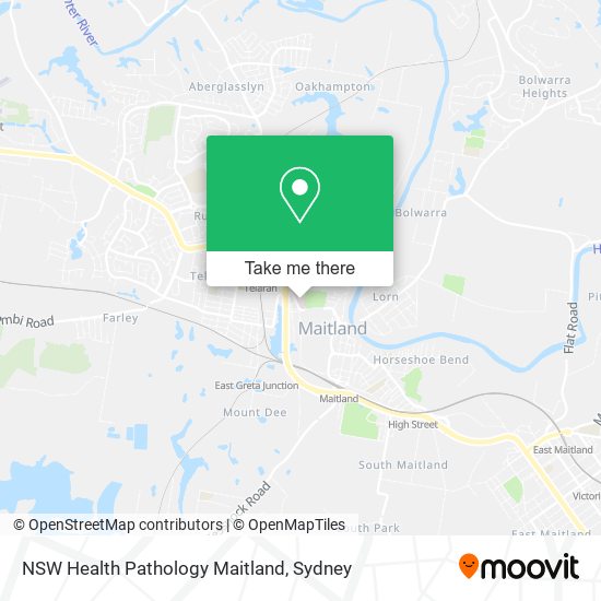 Mapa NSW Health Pathology Maitland