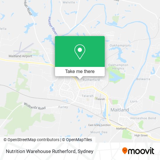 Mapa Nutrition Warehouse Rutherford