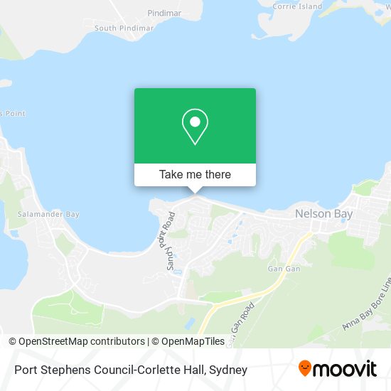 Port Stephens Council-Corlette Hall map