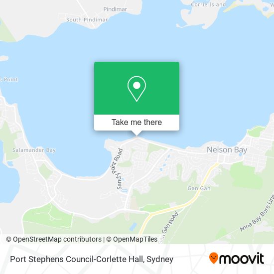 Mapa Port Stephens Council-Corlette Hall