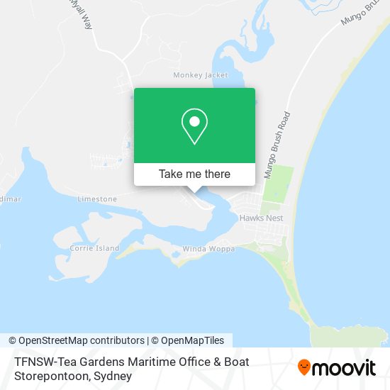 TFNSW-Tea Gardens Maritime Office & Boat Storepontoon map