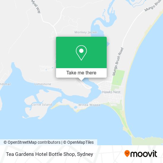 Tea Gardens Hotel Bottle Shop map