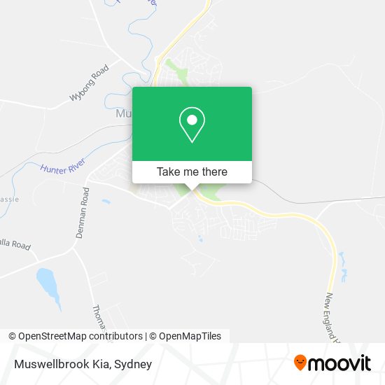 Mapa Muswellbrook Kia