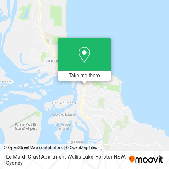 Le Mardi Gras! Apartment Wallis Lake, Forster NSW map