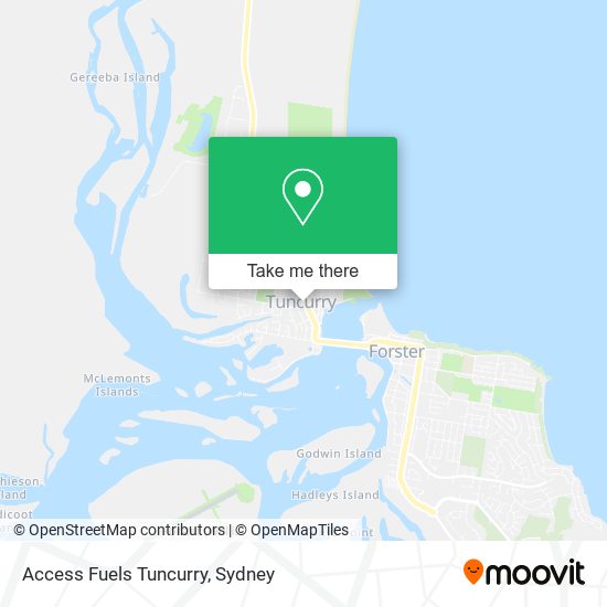 Mapa Access Fuels Tuncurry