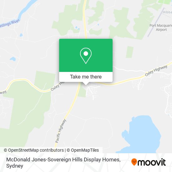Mapa McDonald Jones-Sovereign Hills Display Homes