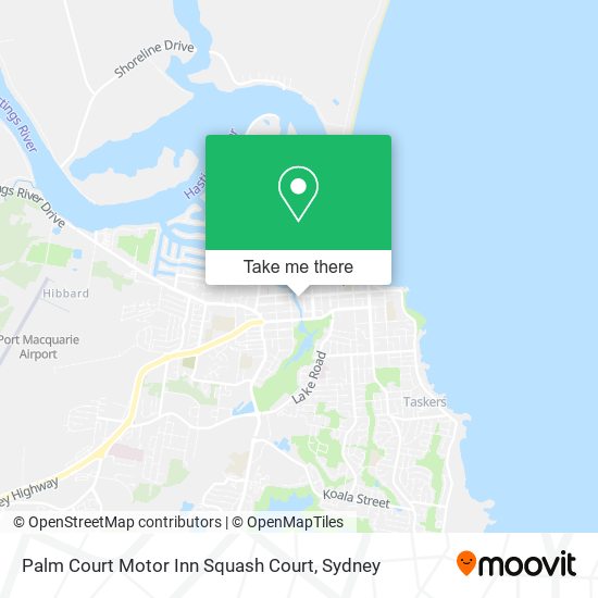 Palm Court Motor Inn Squash Court map