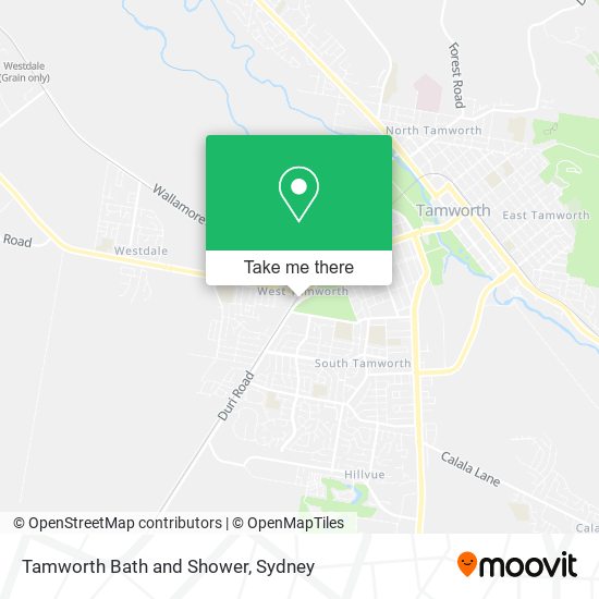 Tamworth Bath and Shower map