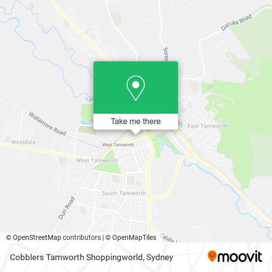 Cobblers Tamworth Shoppingworld map