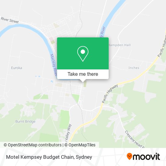 Motel Kempsey Budget Chain map