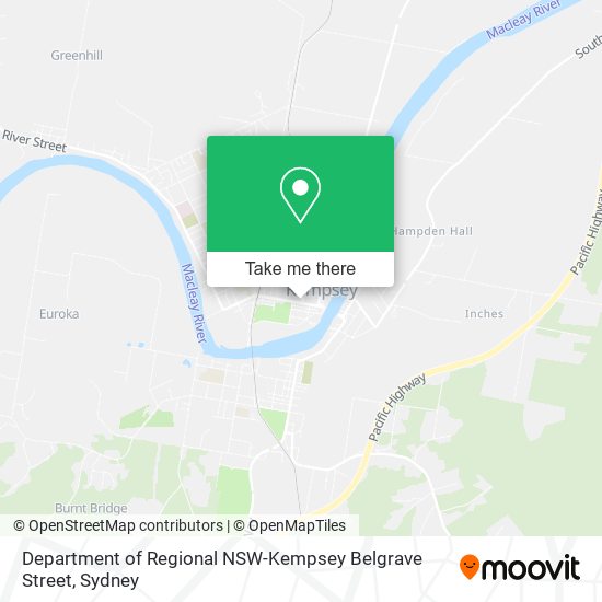Department of Regional NSW-Kempsey Belgrave Street map